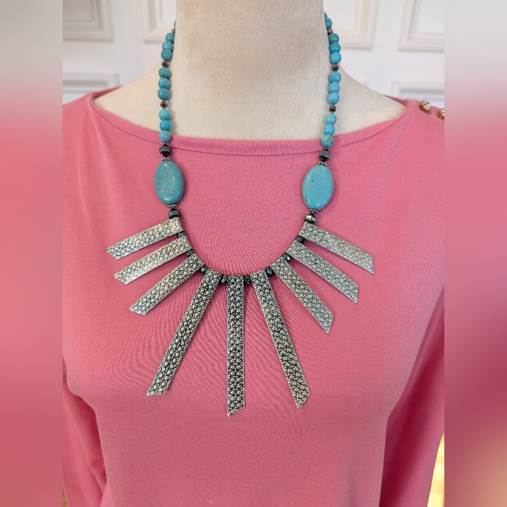 "Turquoise" Natural Stone Boho Statement Necklace
